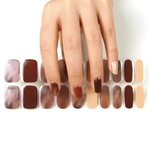 Clear Jelly Stamper Gel - Ly Wraps Brown Marble Pattern - DK BEAUTY