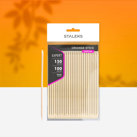 STALEKS EXPERT Wooden Orange Sticks, 150 mm | 100 Pack