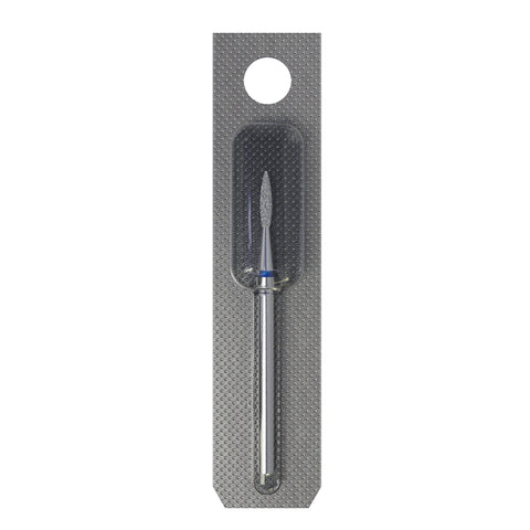 STALEKS EXPERT Diamond nail drill bit pointed flame blue, head diameter 1,6 mm, working part 8 mm