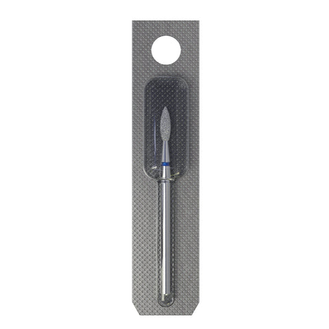 STALEKS EXPERT Diamond nail drill bit pointed flame blue, head diameter 2,3 mm, working part 8 mm