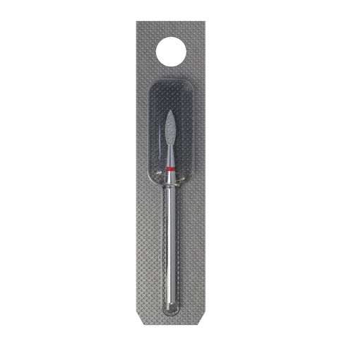 STALEKS EXPERT Diamond nail drill bit pointed flame red, head diameter 2,3 mm, working part 8 mm