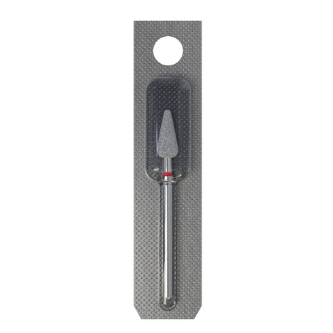 STALEKS EXPERT Diamond nail drill bit rounded pear red, head diameter 5 mm, working part 12 mm