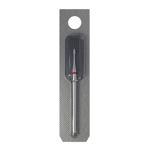 STALEKS EXPERT Diamond nail drill bit flame mini red, head diameter 1 mm, working part 3 mm
