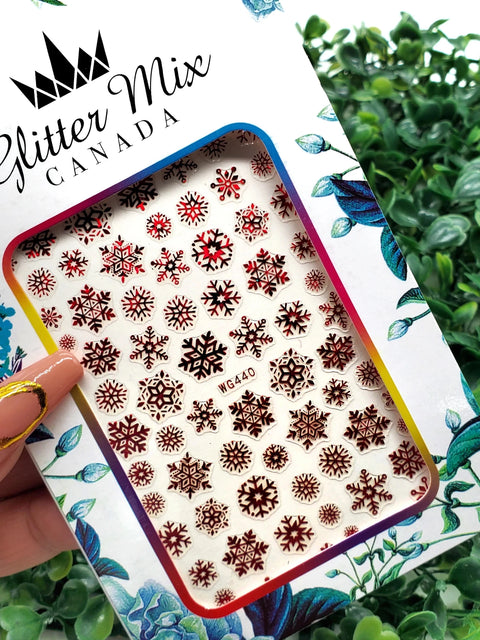 Glitter Mix Red Snowflakes - DK BEAUTY