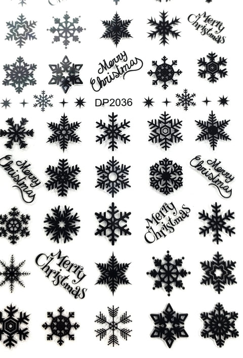 Glitter Mix Snow Flake Decals - DK BEAUTY