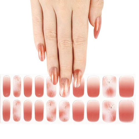 Clear Jelly Stamper Gel - Ly Wraps Blush Marble Pattern - DK BEAUTY