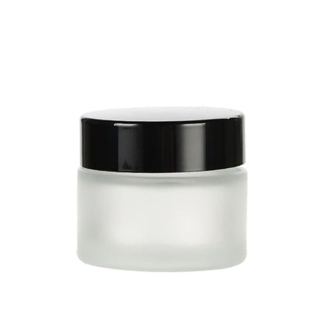 Frosted Glass Cosmetic Pots 3/4oz - DK BEAUTY