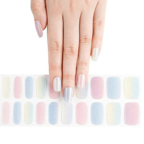 Clear Jelly Stamper Gel - Ly Wraps Pale Multi Shimmer Pattern - DK BEAUTY
