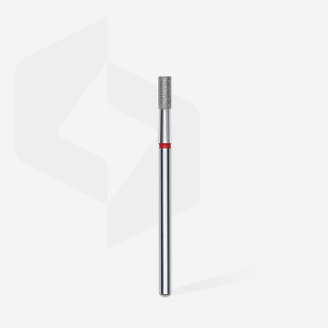 STALEKS EXPERT Diamond nail drill bit cylinder red, head diameter 2,5 mm, working part 6 mm