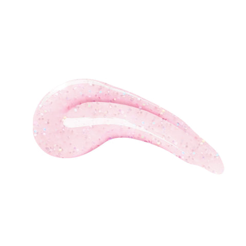 en Vogue Lac It! Arabian Nights holographic microglitters in a baby pink jelly base UV/LED gel nail polish swatch