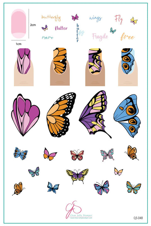 CJS Wing It Butterfly Stamping Plate - DK BEAUTY