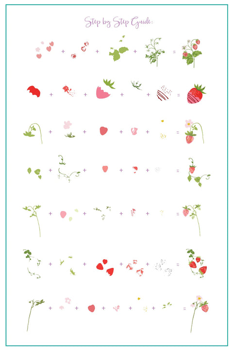 CJS Strawberry Sweetness Stamping Plate - DK BEAUTY