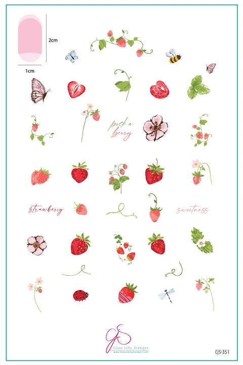 CJS Strawberry Sweetness Stamping Plate - DK BEAUTY