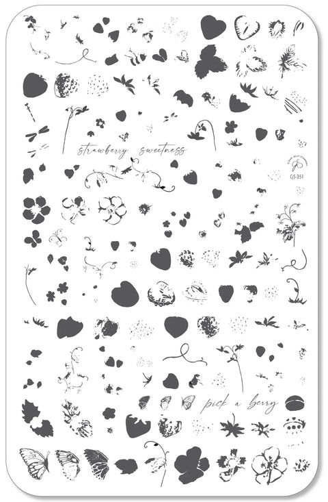 CJS Strawberry Sweetness Stamping Plate - DK BEAUTY