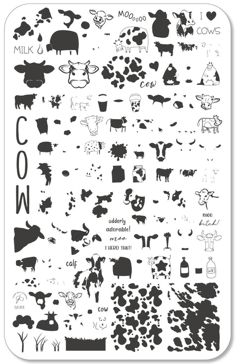 CJS Udderly Adorable! Stamping Plate - DK BEAUTY