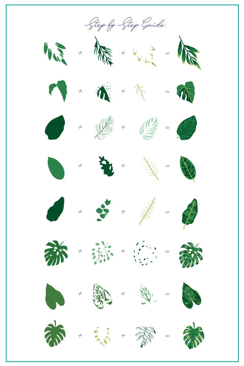 CJS Tropical Leaves Stamping Plate - DK BEAUTY