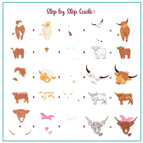 CJS - Highland Cow Stamping Plate - DK BEAUTY