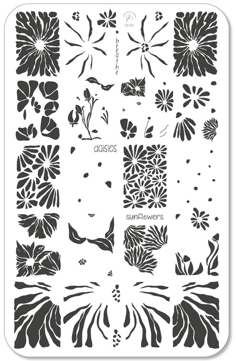 CJS - Breathe Floral Stamping Plate - DK BEAUTY