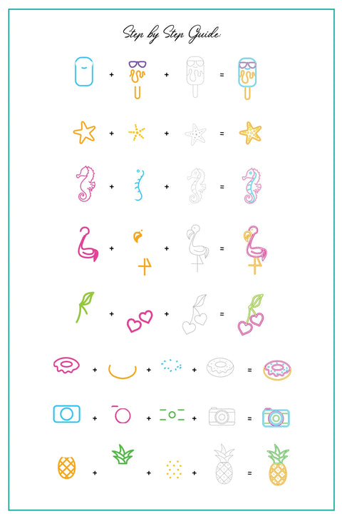 CJS Neon Summer Stamping Plate - DK BEAUTY