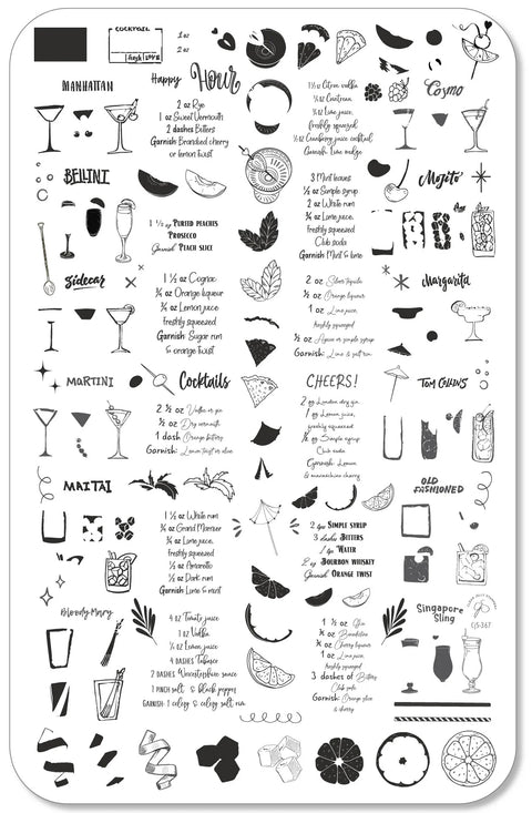 CJS Happy Hour Stamping Plate - DK BEAUTY