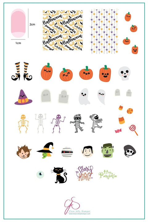 CJS Dancing Skeletons Stamping Plate - DK BEAUTY