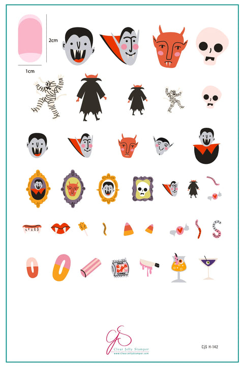 NEW Clear Jelly Stamper Lil Night Creatures Halloween Stamping Plate