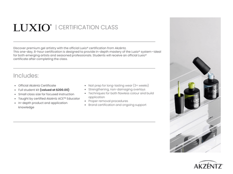Akzentz® LUXIO® Certificate Class - DK BEAUTY