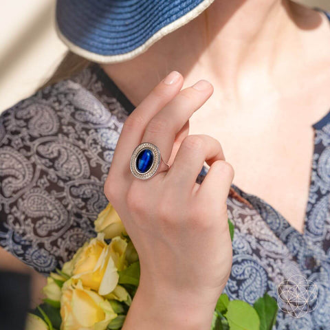 Conscious Items I am Fearless Dragon's Eye Silver Ring of Protection - DK BEAUTY