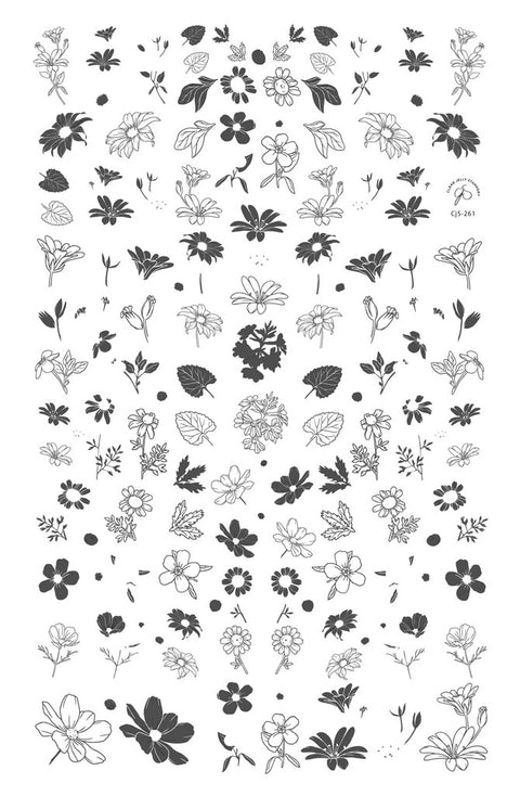 CJS - Finest Florals Stamping Plate - DK BEAUTY