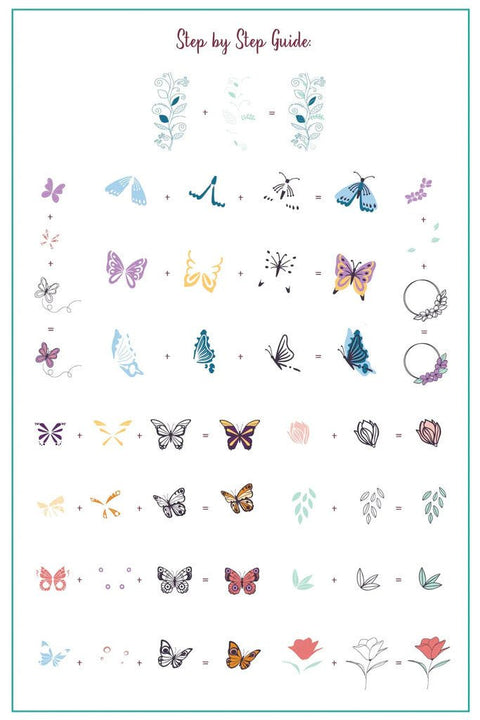 CJS Flutterby Stamping Plate - DK BEAUTY