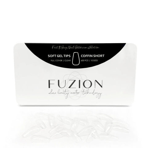 Fuzion Soft Gel Tips Coffin Short - DK BEAUTY