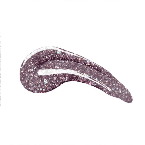 en Vogue Lac It! Midnight Kiss holographic and silver glitters in a mauvey gunmetal base UV/LED gel nail polish for professional nails and extensions swatch