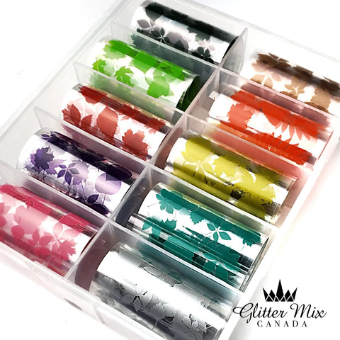 Glitter Mix Leaves Foil - DK BEAUTY