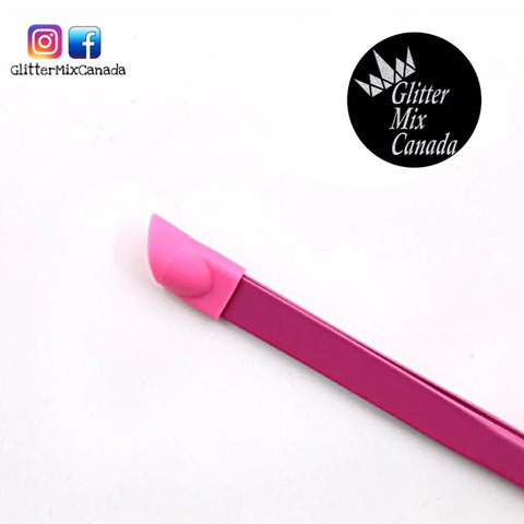 Glitter Mix Dual End Tweezer with Rubber End - DK BEAUTY