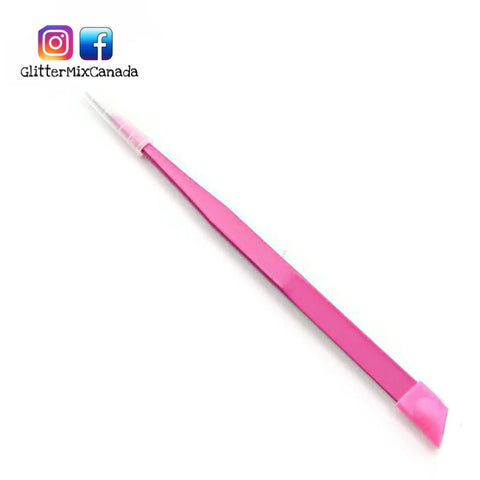 Glitter Mix Dual End Tweezer with Rubber End - DK BEAUTY