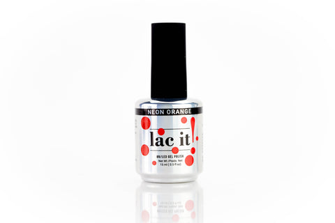 en Vogue Lac It! Neon Orange vibrant neon orange crème UV/LED gel nail polish for professional nails and extensions bottle