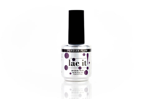 en Vogue Lac It! Persian Plum rich eggplant crème UV/LED gel nail polish for professional nails and extensions bottle