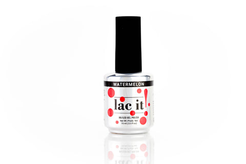 en Vogue Lac It! Watermelon vibrant red-pink coral UV/LED gel nail polish for professional nails and extensions bottle