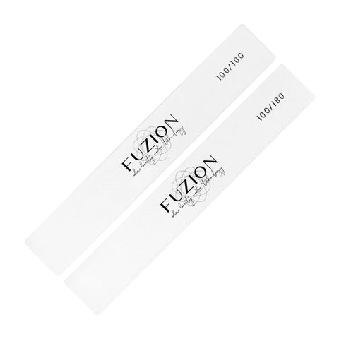 Fuzion White Rectangle Files (25) - DK BEAUTY