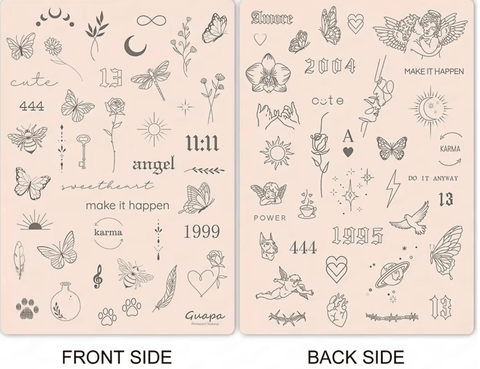 Tiny Tattoo Pre - Printed Practice Skin 3mm 11:11 - DK BEAUTY