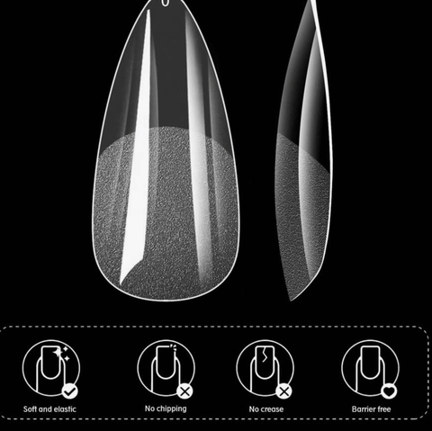 Almond Full Cover Tips 600 Piece - DK BEAUTY