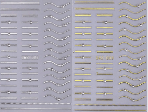 Gold & Silver Line Decals (2 Pieces) - DK BEAUTY