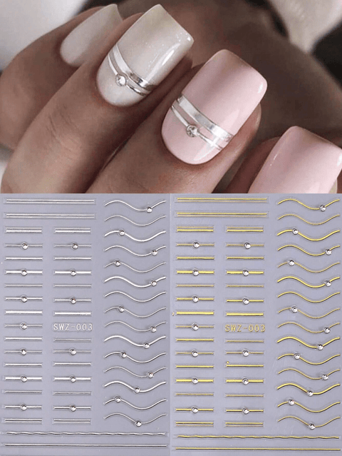 Gold & Silver Line Decals (2 Pieces) - DK BEAUTY
