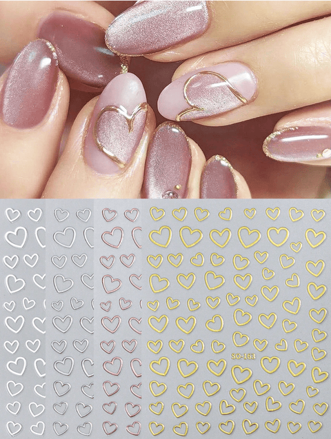 3D Heart Decals 4 Piece - DK BEAUTY