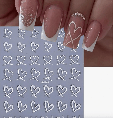 Hollow Heart Decals - Pink, Black, White - DK BEAUTY
