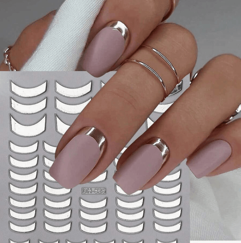 Gold & Silver French Tip Stickers - DK BEAUTY