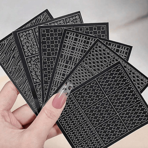 Geometric Hollow Sticker Sheets (6 Piece) - DK BEAUTY