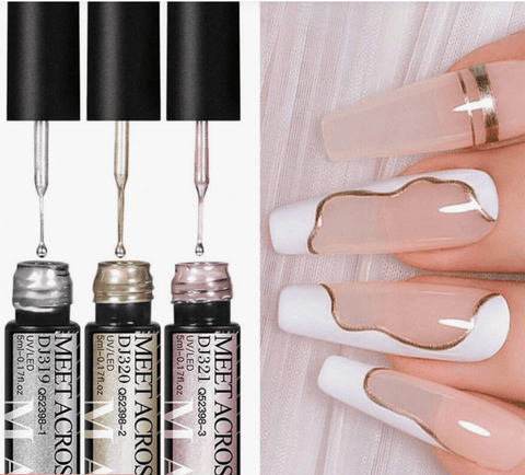 Metallic Gel Striper Pen Set (3 Piece) - DK BEAUTY