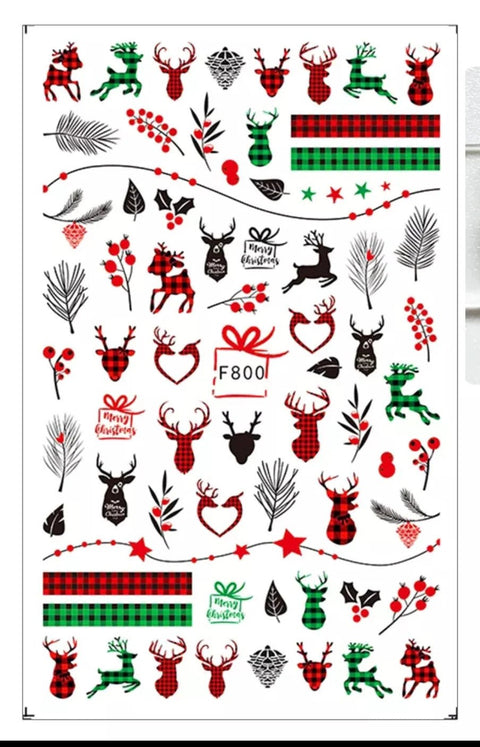 GlitterMix Christmas Reindeer Decals F800 - DK BEAUTY