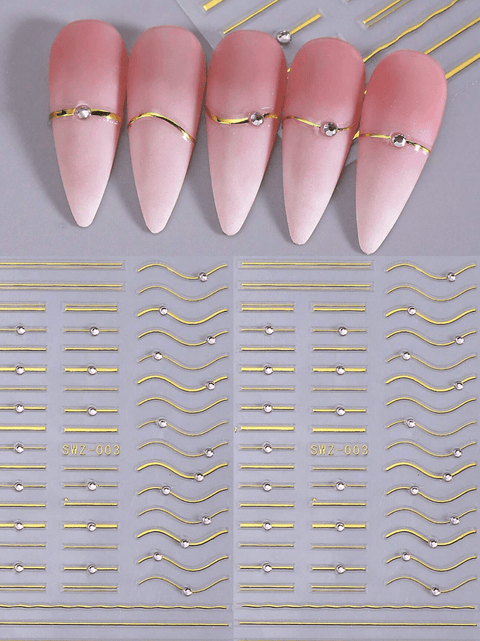 Gold & Silver Line Decals (2 Pieces) - DK BEAUTY